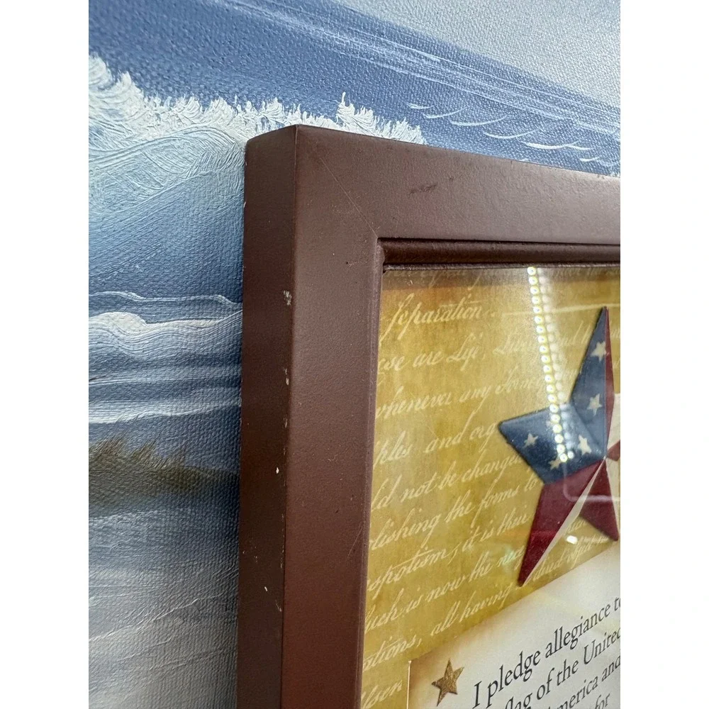 Heartfelt Collection Pledge of Allegiance Framed Wall Art One Nation Under God